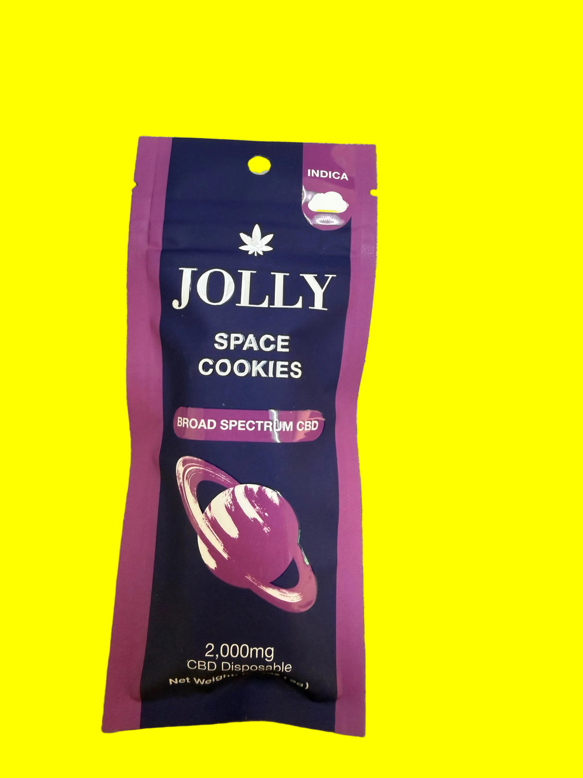 Jolly Space Cookies indica broad-spectrum CBD disposable vape, 2,000 mg